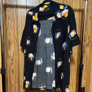 No Boundaries Black Graphic Men's Button Down 3xl